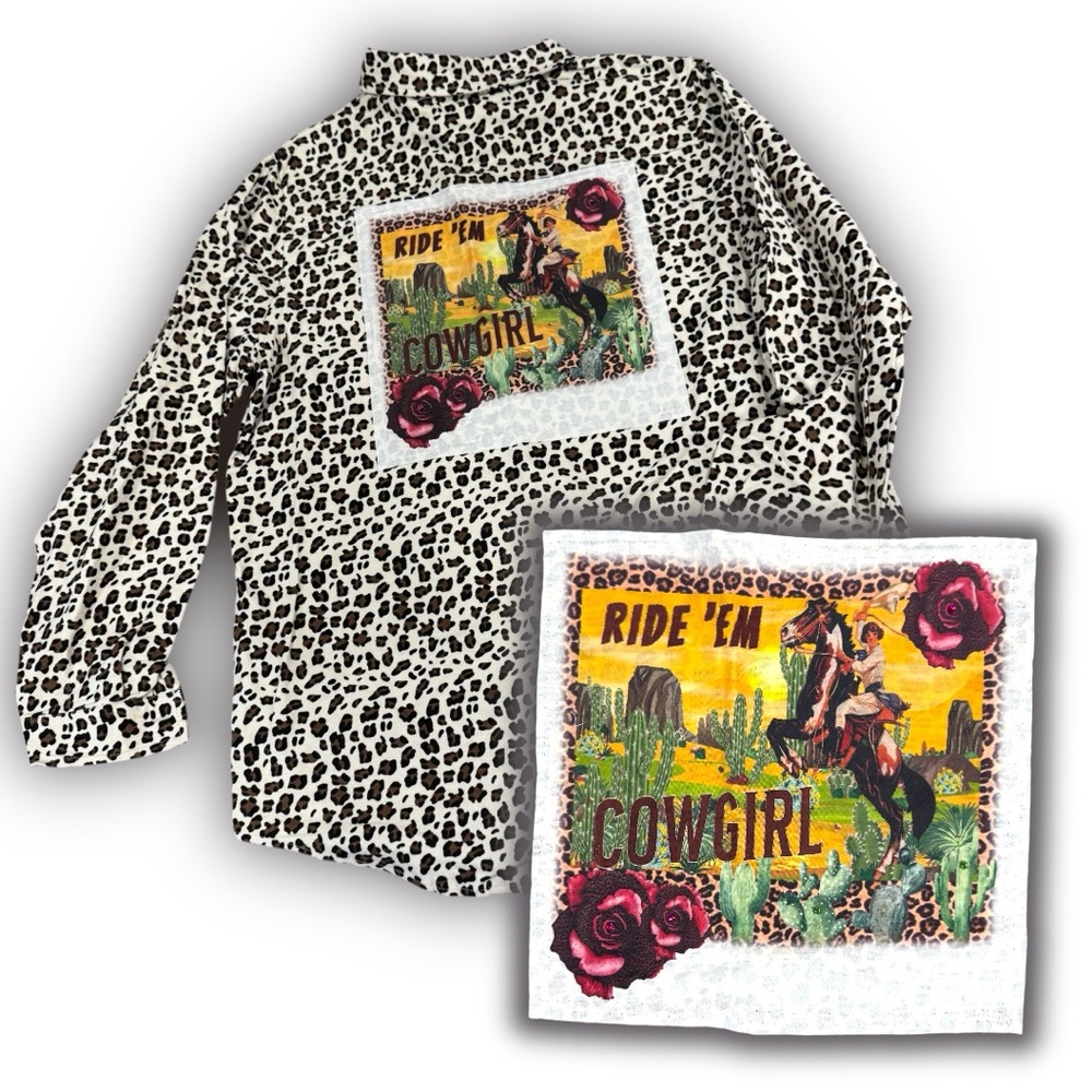 Leopard Print Cowgirl Graphic Shirt